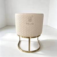 Ensemble de mobilier personnalisé pour salon de manucure : Fauteuil de manucure blanc crème et tabouret de technicien avec logo pour usine de salons