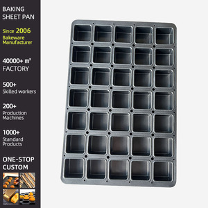 Bandeja de Hornear Comercial de Acero Aluminizado Antiadherente, Molde <span class=keywords><strong>para</strong></span> Cupcakes y Muffins Cuadrados de 35 Cavidades, Bandeja <span class=keywords><strong>para</strong></span> Hornear Industrial - Product Image 5