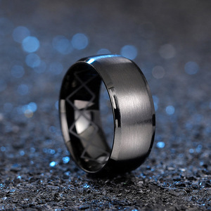<b>Tungsten</b> Men's Wedding Band Geometric Design Modern Style Plain Finish DJ077 <b>Ring</b> - Product Image 1