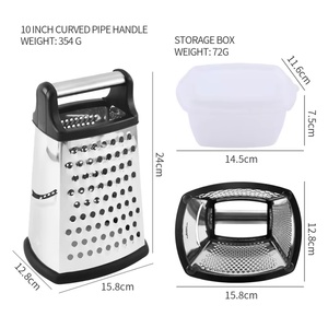 Multi-functional Stainless Steel 4 Sided Food <b>Vegetable</b> Grater Cheese Box Grater - Product Image 6