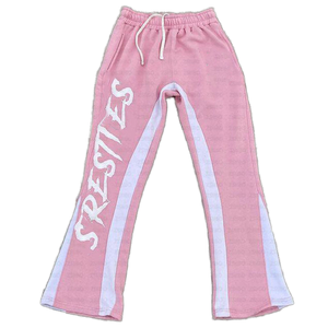 Pantalons de survêtement décontractés pour hommes, légers, en polaire, évasés, d'hiver, à jambes larges, avec impression personnalisée, tendance - Product Image 1