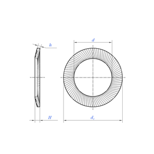 DIN9250 304 SS 65Mn serratura Lavatrici doppio disco a stella dentata tonda antiscivolo antiscivolo resistente Lavatrici - Product Image 6