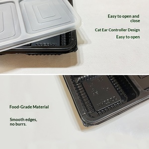 Dùng một lần <span class=keywords><strong>PP</strong></span> nhựa vuông ngăn vỉ thực phẩm lớp năm-ngăn Nắp ăn trưa/Snack hộp Take-out Đóng gói hộp bán buôn - Product Image 4