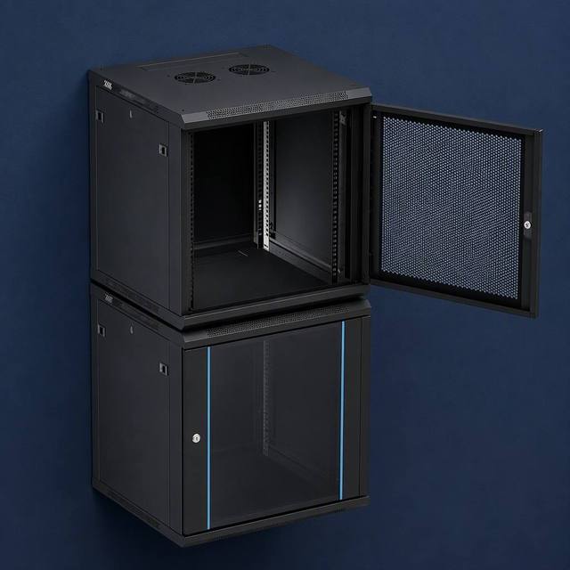 ANSI/EIA Wall-mounted Cabinet 19 Inch Rack IP2 IP5 Security Lock Aluminum FTTH MPO Data Center Enclosure Black/White Power