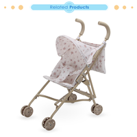 Poussette de poupée Dollri Starri Floral Classic Basic avec capuche pour tout-petits avec sac à dos Poussette de poupée