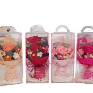 2025 prochain Offre Spéciale <span class=keywords><strong>à</strong></span> la main Crochet fleur Bouquet saint valentin cadeau pas cher fleur artificielle Rose Bouquet Artificiales - Product Image 5