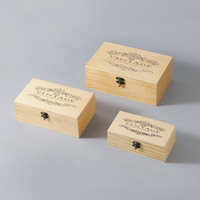 Boîte de rangement rectangulaire en bois massif vintage, pliable, anti-poussière, avec serrure, pour bureau ; Organisateur de documents petit format