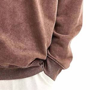 Sweat-shirts pour hommes en gros, délavés à l'acide, col rond, en molleton épais, tendance, pour l'hiver - Product Image 2
