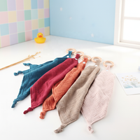 Serviette apaisante INS européenne pour bébé en pur coton, anneau de dentition pour nouveau-né, serviette à salive en tissu crêpe double couche, serviette pour poupée bébé