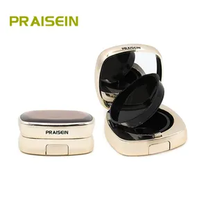 Fashion Empty Cosmetics BB Air Cushion Cream Container Packaging With Mirrors Square Plastic Foundation Case