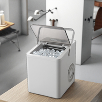 OUSHENG Machine à glaçons électrique portable, glaçons en forme de balle, commande tactile, boîtier en plastique, réservoir d'eau, utilisation domestique, hôtel, bureau
