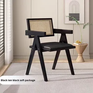 <span class=keywords><strong>Chaise</strong></span> de salle à manger nordique en bois massif de style moderne avec dossier et revêtement en tissu pour la maison, le bureau, l'hôtel, la réception, la restauration - Product Image 2