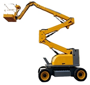 Plataforma Elevadora Articulada Autopropulsada, Plataforma de Trabajo Aérea Hidráulica con Brazo Articulado, Diseño Compacto Amarillo para Construcción y Mantenimiento - Product Image 1