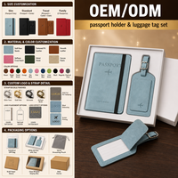 Ensemble de porte-passeports et d'étiquettes de bagages en cuir PU de haute qualité, personnalisés en usine, cadeaux en cuir personnalisés pour les voyages et les affaires