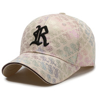 Gorra de Béisbol Unisex Estilo Coreano Vintage con Estampado de Leopardo, 5 Paneles, Sarga, Letras Reflectantes, Transpirable, Impermeable, 100% Poliéster