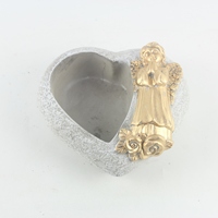 Pot Bunga Semen Bentuk Hati Modern Ramah Lingkungan Buatan Tangan untuk Dekorasi Rumah, Lantai, Dinding 16x16x7cm