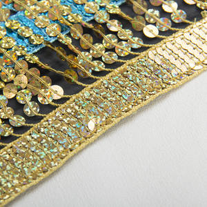 Bufanda de cadera con borla de lentejuelas Bohemia para actuaciones en Halloween, cadena de cintura con colgante de danza del vientre, ropa de entrenamiento de baile latino - Product Image 3