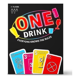 Jeu de cartes de fête One Drink pour 2+ joueurs, designs personnalisés, finition brillante, coins arrondis, emballé pour soirée adulte - Product Image 1