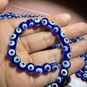 6mm 8mm 10mm 12mm 14mm aspecto Vintage turco azul <span class=keywords><strong>mal</strong></span> de ojos bola cuentas de cristal para joyería artesanía pulsera pendientes - Product Image 5