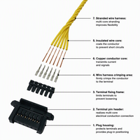 Kabel Perakitan Konektor Kawat ke Papan HRS DF51K 2.0mm Center Lock 22AWG Baris Tunggal 2 hingga 6P