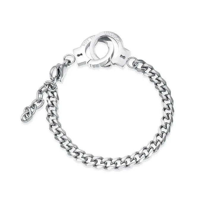 customised designer char bulk handcuff bracelet silver rose gold stainless steel lock bracelet making kit pieces for friendship
