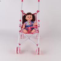 Vendeur chaud enfants jeu de rôle 10 pouces équipement de poupée fille pas cher landau pliable belle bébé poupée poussette jouet