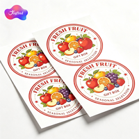 Étiquette ronde personnalisée avec logo de marque, autocollant pour fruits, étiquette d'emballage alimentaire écologique personnalisée, autocollant en vinyle imperméable pour boîte cadeau de fruits