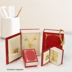 Explosive <b>Book</b> Shaped Jewelry Box Velvet Interior Jewelry Storage and Protection Box Wholesale of Customized Jewelry Boxes - Product Image 3