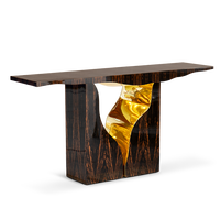 BOCA DO LOBO Table Console de luxe moderne en métal et bois Table Console de salon personnalisable Table d'appoint de couloir moderne