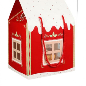 Christmas Cottage Box Red Paper Ornament For Tree Decoration - Product Image 5