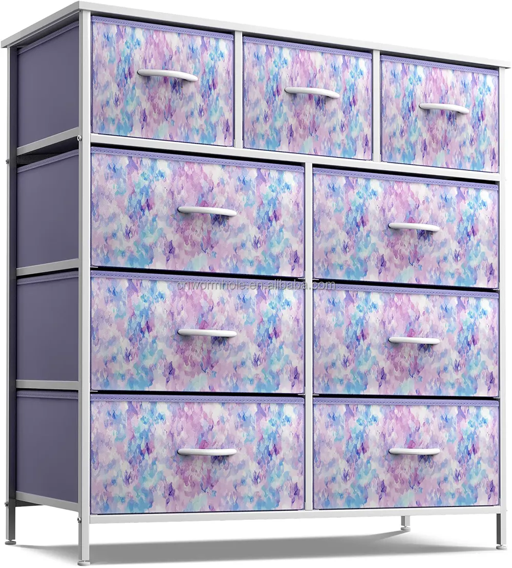 OEM.ODM kumaş depolama kulesi 9 çekmeceli dresser mobilya yatak odası için saklama dolabı kule ünitesi
