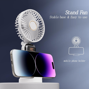 High Quality 1200mAh Mini Portable Fan USB Rechargeable 5 Speed Levels Foldable LED <b>Display</b> Car Use Event Wedding Gift Hand Fan - Product Image 5