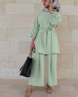 Ensemble de robe musulmane turque Abaya Dubaï taille 4XL Plus Size pour femmes, ensemble deux pièces, robe et pantalon, tenue ethnique islamique