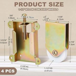 Rodillos para Puertas Correderas WEKIS, Rodillos Cóncavos de Nailon con Rodamientos de Bolas, Herrajes para Puertas Correderas de Armario - Product Image 6