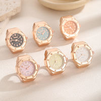 NYY Montre numérique personnalisable avec logo, style minimaliste Y2K, forme octogonale, mini montre à quartz pour doigt, bagues pour femmes