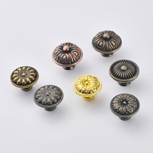 European Style Round Drawer <b>Knobs</b> Zinc Alloy Antique Finish Cabinet Hardware - Product Image 1
