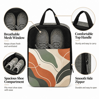 Sac à chaussures de voyage en maille respirante personnalisé, grande capacité, réutilisable, portable, avec poignée et logo