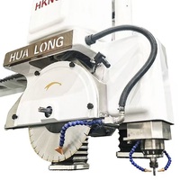 Tech Pro HKNC-650+ Chine CNC 5 axes, Scie à pont électrique pour la découpe de pierre (quartz, granit, marbre) avec crémaillère hélicoïdale et PLC