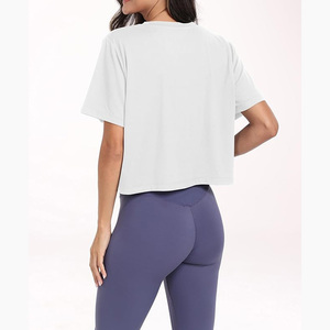 Nuovo Top Corto da <span class=keywords><strong>Donna</strong></span> in <span class=keywords><strong>Cotone</strong></span> Morbido, Design Basico, Sexy, Vestibilità Ampia, Traspirante, Eco-Friendly, con Spalle Cadenti e Logo - Product Image 5