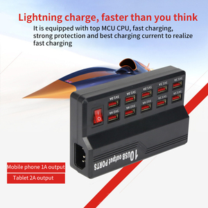 Universal 10-Port Fireproof Desktop USB <strong>Charger</strong> 50W <strong>Multi</strong>-Port Power Adapter for Mobile Phone Tablet &amp; Earphone - Product Image 4