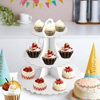 Support à cupcakes en carton pliable à 3 étages, décoration de fête d'anniversaire, mariage, tour à gâteaux pour décorations de mariage