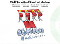 Machine à coudre les semelles de chaussures à quatre têtes FS-4X HOT, composants principaux de 20 kg, garantie 1 an, dimensions 51x32x42cm, 0V, fabriqué en Chine, vidéo