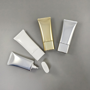 หลอดพลาสติกทรงรีแบนสีทองขนาด 50 มล. สำหรับครีมกันแดด บีบีครีม รองพื้น ครีมเครื่องสำอาง บรรจุภัณฑ์แบบหลอดบีบ พร้อมโลโก้สั่งทำ - Product Image 2