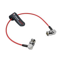 Cable Coaxial Alvin's Cables de 30 cm/1 pie, Ultrafino, 75 BNC Macho-Macho, Ángulo Recto, para Cámaras y Videocámaras HD/4K 6G-SDI, Rojo