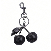 Cadeaux & Artisanat Porte-clés Porte-clés Cherry Bag Charm Fashion Accessories Golden Key Chain Glitter Resin Purse Charm for Bags
