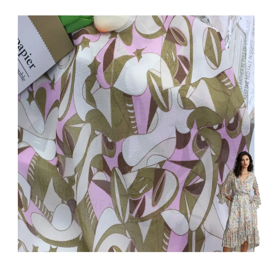 Chiffon High Quality Lightweight Floral Print Chiffon Fabric 60 Gsm Printed Chiffon Fabric Stocklot