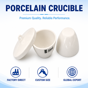 Crucible en porcelaine 200 ml pour la détermination des cendres à haute température – Fournitures de laboratoire pour l'incinération - Product Image 1