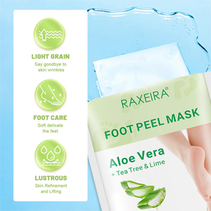 <span class=keywords><strong>Masque</strong></span> pour les pieds à l'aloe vera hydratant et réparateur de rugosité avec logo personnalisé, <span class=keywords><strong>masque</strong></span> exfoliant naturel en feuille pour les pieds, vente en gros à prix abordable - Product Image 2