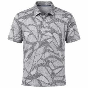 เสื้อโปโลกอล์ฟลายพรางสีเทาแบบกำหนดเองสำหรับผู้ชาย พิมพ์ลายดิจิทัล ซับเหงื่อ แห้งเร็ว ยืดได้ 4 ทิศทาง ระบายอากาศได้ดี รับผลิตแบบ OEM ODM แบรนด์ส่วนตัว - Product Image 5