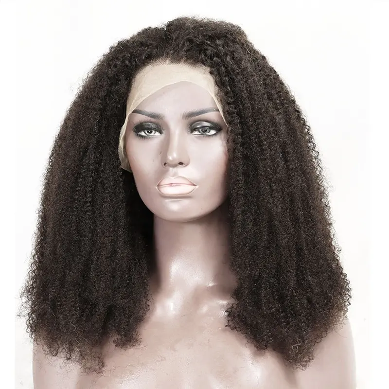 Pre plucked 13x4 kinky Lace Front Wigs For Black Women Mongolian Afro Kinky Curly Human Hair Wigs